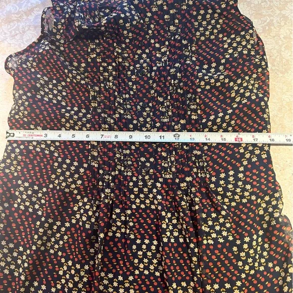 ModCloth ~ new ~ Sleeveless Retro Pleated Chiffon Fruit Floral Dress size 2X - Picture 14 of 16